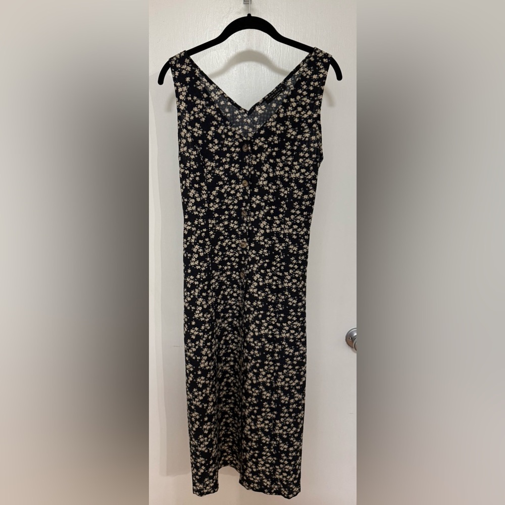 Final Touch Black Dress with Cream Floral Print